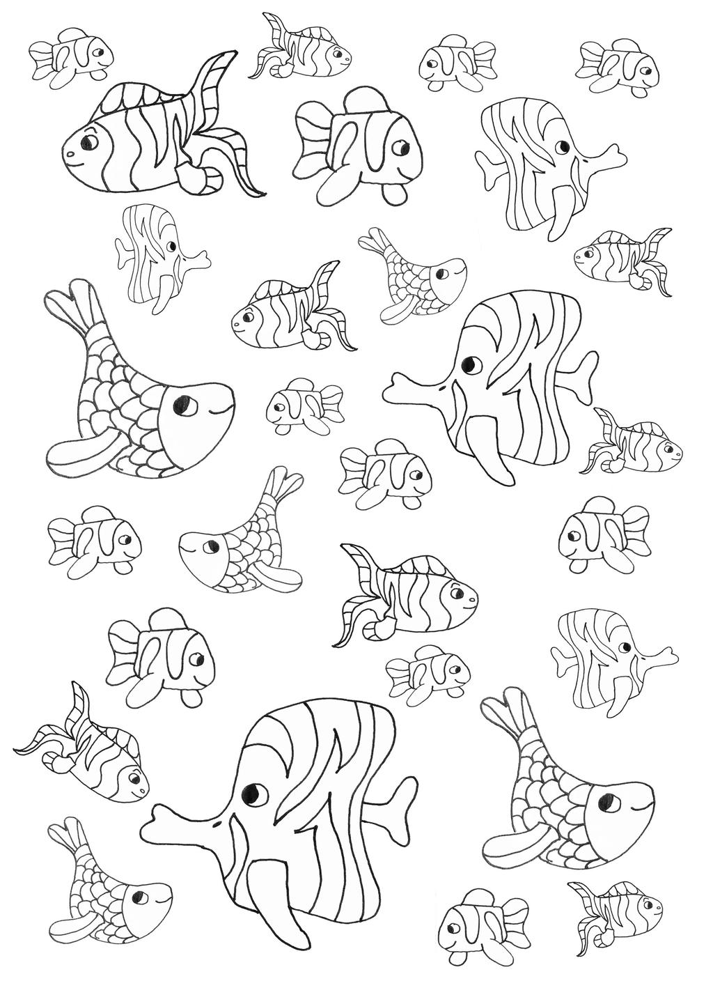 OlivierColoringPages Coloriage adulte petits poissons by OlivierColoringPages