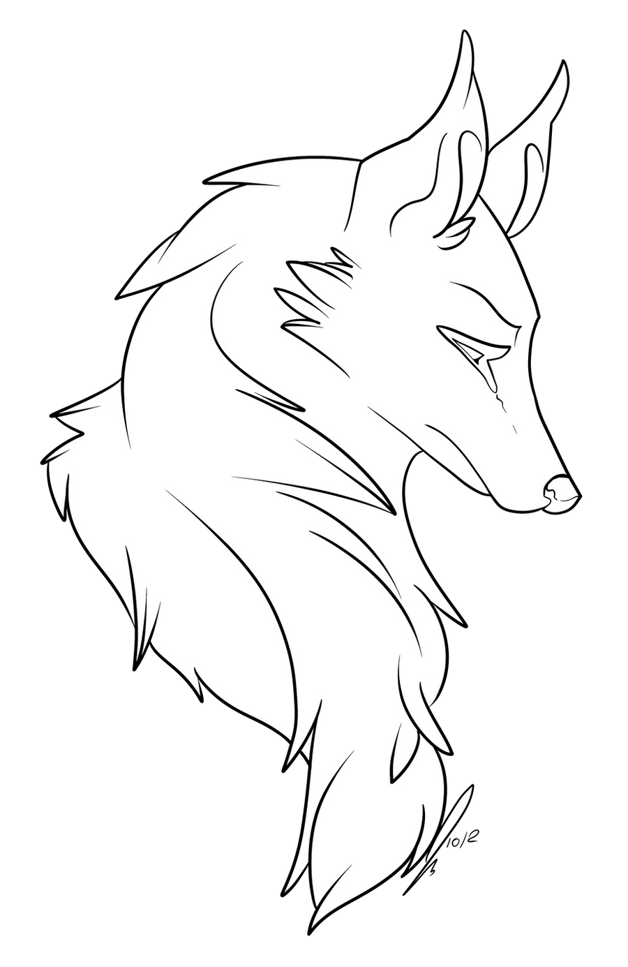 Wolf Bust Lines by jaclynonacloudlines on DeviantArt