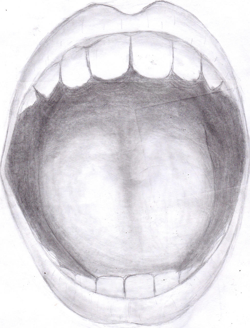 Greyscale Open Mouth Drawing by Lively983 on DeviantArt