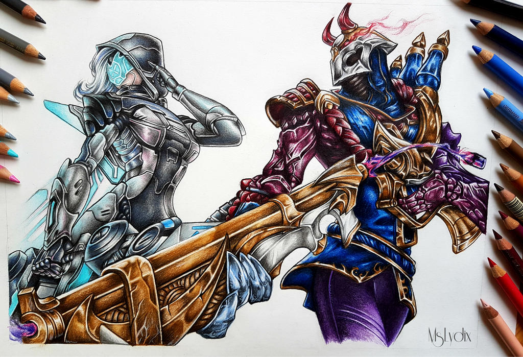 League of Legends fanart - Jhin and Ashe by MsLydix