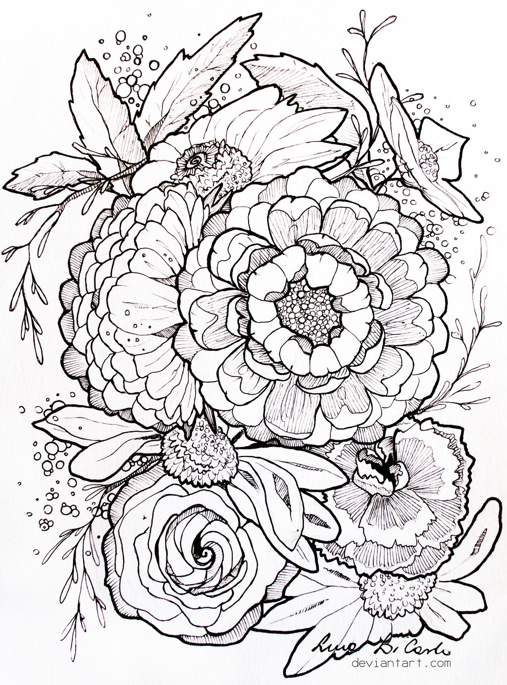 tattoo flower designs coloring pages - photo #25