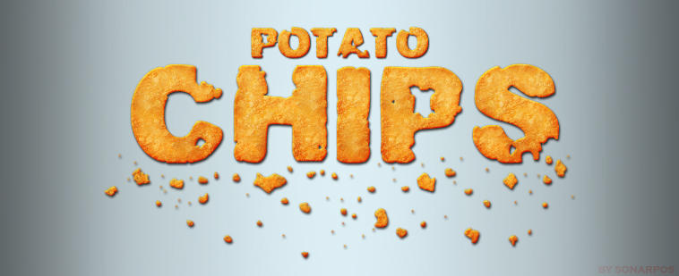 Potato chips Photoshop style