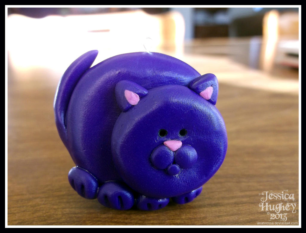 Purple Fat Cat Ornament by AnahRessa on DeviantArt