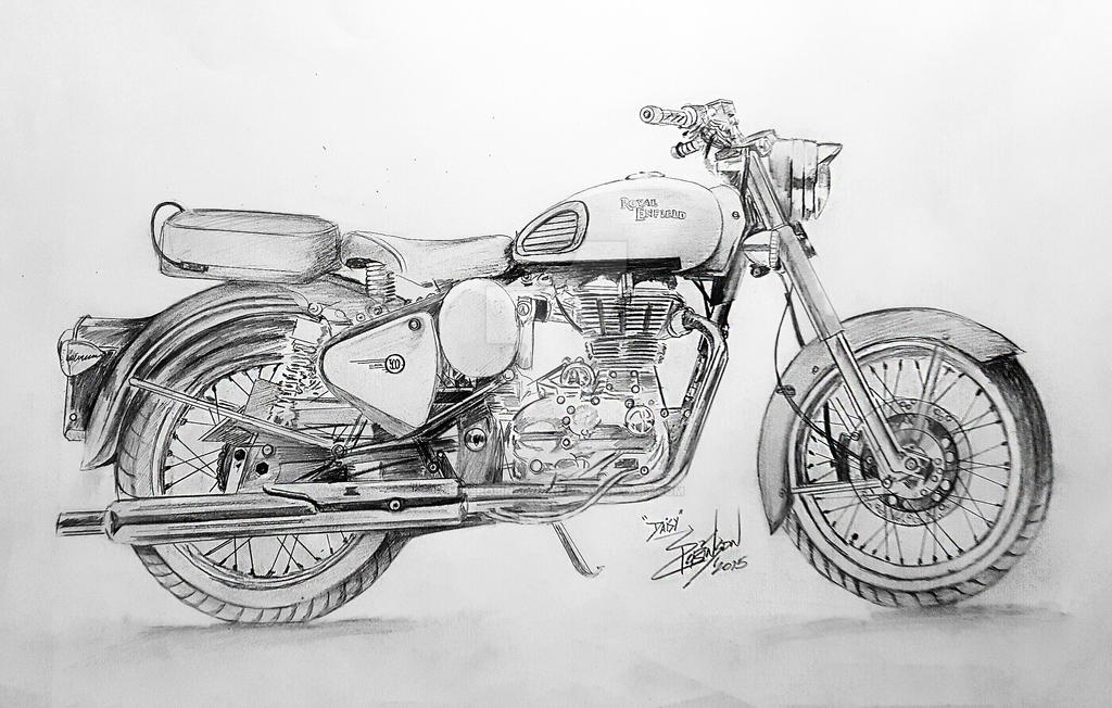 Royal Enfield Motorcycle C5 Military 2011 Sketch by ChrisRobinsonsArt