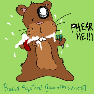 Rabid Squirrel -with scissors- by AquaticFishy on DeviantArt