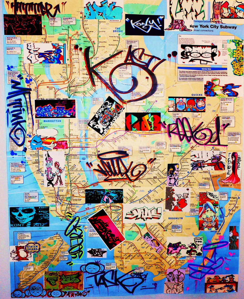 New York City Graffiti Art Subway Map by MF-minK on DeviantArt